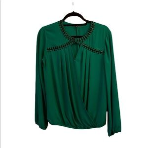 Beautifully Beaded Emerald Top by Ro & De
